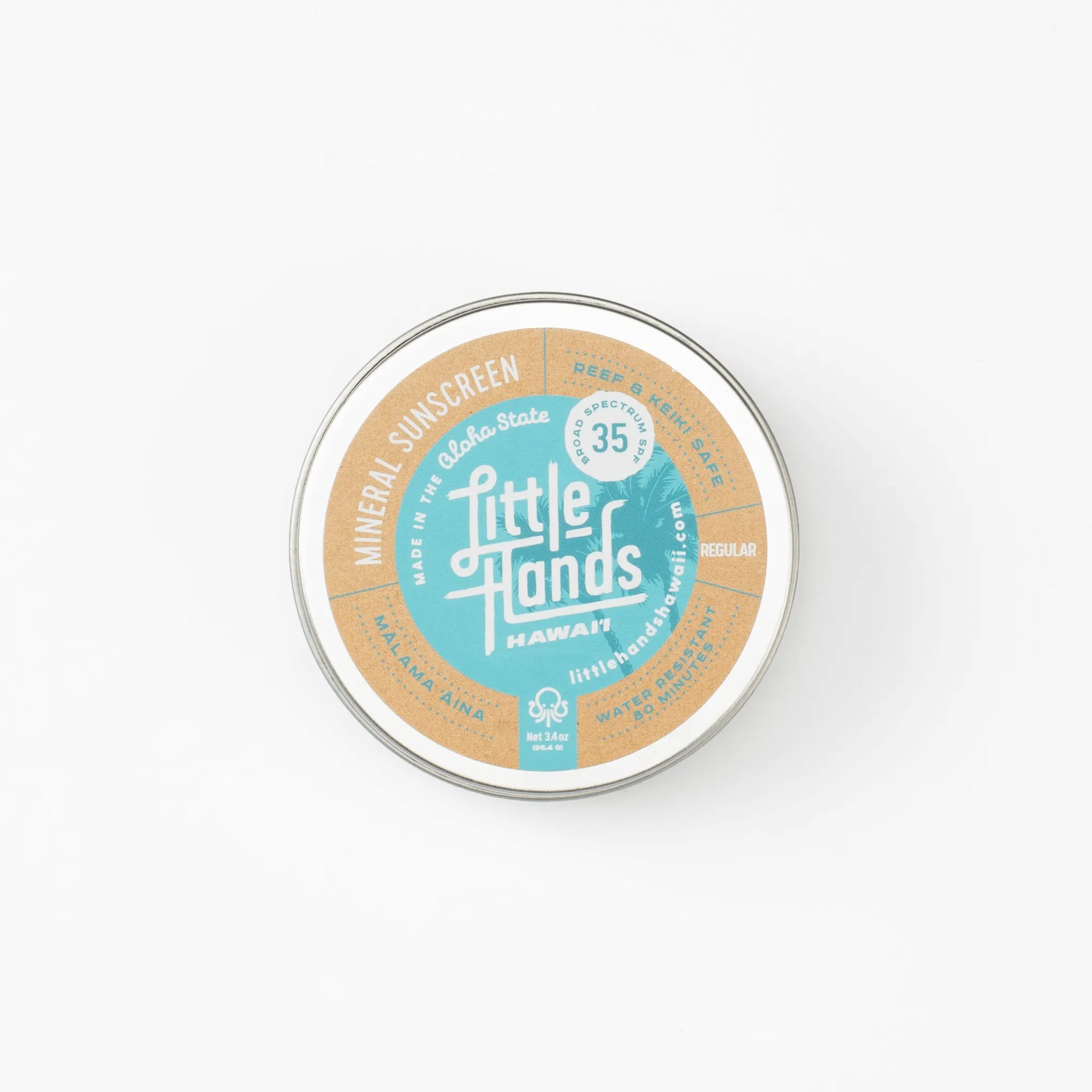 Little Hands Hawaii リトルハンズハワイ 缶入り クリア SPF 35 - 100